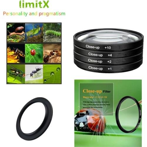 Close Up Filter Set & filter Case (+1+2 +4 +10) & Adapter Ring for Nikon P510 P520 P530 B700 B600 P610 P600 Coolpix Camera