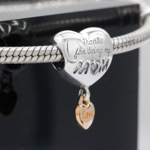 Love balloon pendant 925 sterling silver heart pendant suitable for original Pandora pendant bracelet necklace, made by mother f