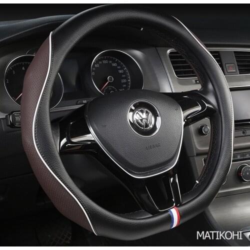 MATIKOHI Carbon Fiber Leather Car Steering Wheel Cover For MG ZS EV HS Extenger V80 3 5 6 7