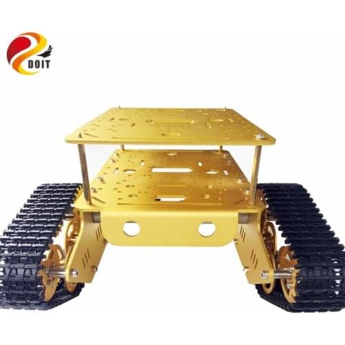 DOIT TD300 metal Tank Chassis double layer Smart Track Tracked Vehicle with Two Carbon Brush Motor DIY RC eduactional kit toy