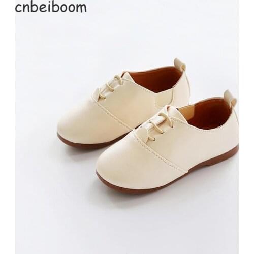 Boys Girls PU Leather Shoe Moccasins Comfortable Little Children Anti-slip Loafers Black White khaki Toddler Flats Heel Shoes