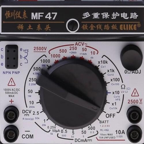 Mechanical Pointer Type Multimeter Measurement AC DC Ohmmeter MF47/JO411 Tester X4YD