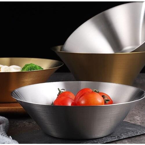 New Japanese Ramen Bowl Stainless Steel Single Layer Cold Noodle Bowl Gold and Silver Bowl 120g 480g Popular Bowl Set Hot Sale
