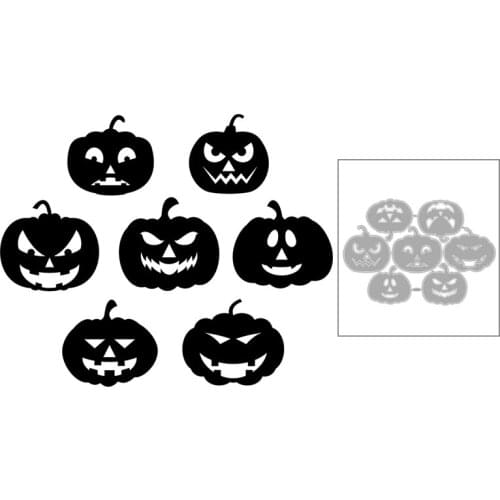 2020 New Halloween DIY Metal Cutting Dies Pumpkin Pattern Silhouettes Die Cut Scrapbooking For Craft Card Paper Making no Stamps