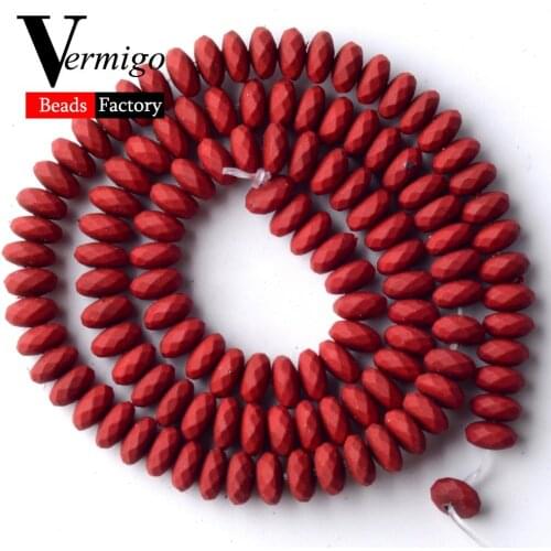 Wholesale 6mm 115pcs Red Nanotech Rubber Hematite Stone Beads For Needlework Jewelry Making Abacus Beads Diy Bracelets 15