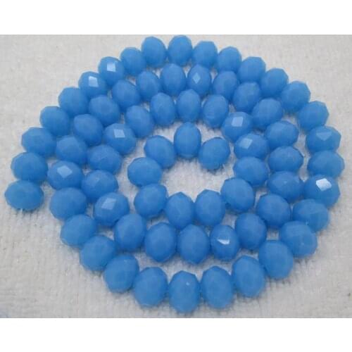 Wholesale 70pcs,6x8mm Faceted Sky Blue Glass Rondelle Loose Beads,we provide mixed wholesale for all items ,please contact us