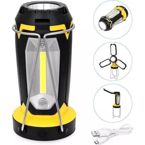 Cob Work Light Powerful Led Flashlight Camping Hiking Emergency Multifunction Rechargeable Deformable Portable Outdoor Lighting
