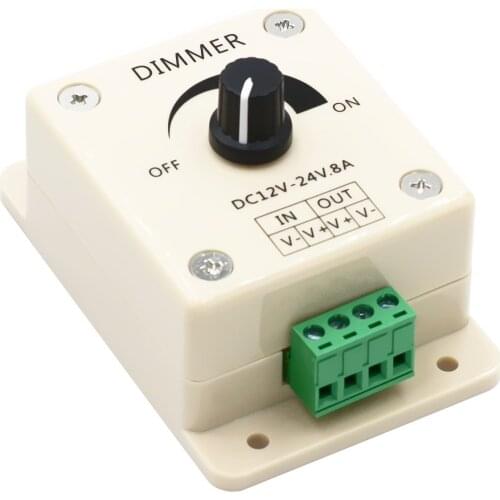 LED dimmer manual knob switch PWM monochrome light with light bar controller single 8A low voltage 12-24V