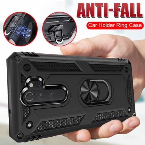 Luxury Armor Magnet Metal Ring Case For Xiaomi Redmi Note 7 8 Pro Shockproof Back Cover For Redmi 7A 8A Silicone Bumper Case