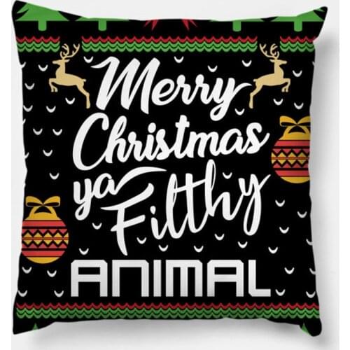Merry Christmas ya Filthy Animal Printed Christmas Pillowcase 2020 Decor for Home Merry Christmas Ornament Navidad Xmas Gifts