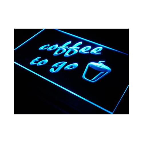 S016 Coffee to Go Shop Bar Pub LED Neon Light Light Signs On/Off Switch 20+ Colors 5 Sizes