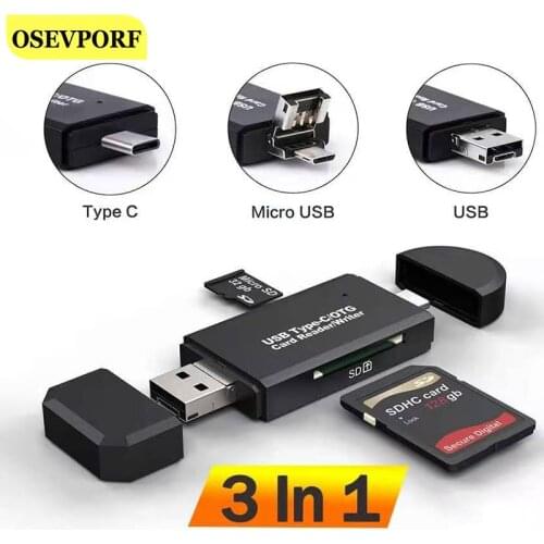 Universal SD TF Cardreader 3 in 1 Type C Card Reader Laptops Accessories OTG Micro SD Card Microsd Reader Type-C USB 3.0 Adapter
