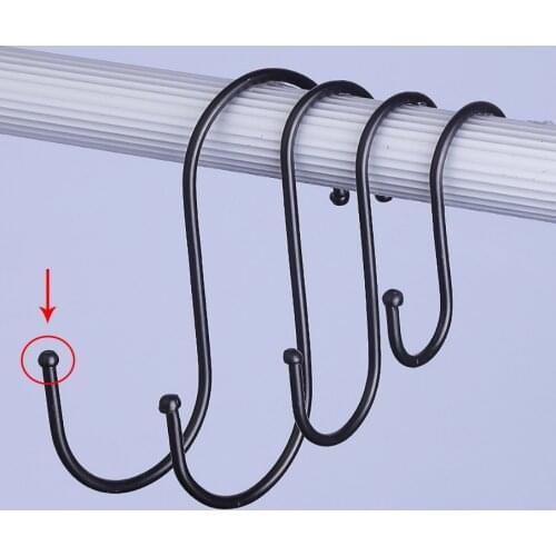 10pcs/5pc Frame hanger Black stainless steel S hook top ball kitchen accessories xmas decoration hanging hooks