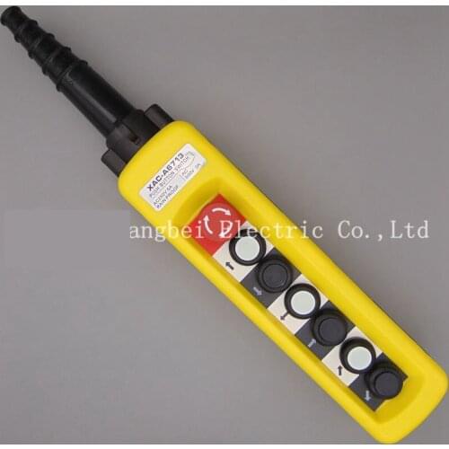 Rainproof Crane Switch Industrial Hoist Pendant Control Push Button Switches, 7 Buttons 250V 5A 500V 2A, XAC-A6713