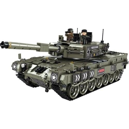 Military War Leopard 2 Main Battle Tank Model Bricks Building Blocks Toys for Children Kids Boys Gifts 1753Pcs