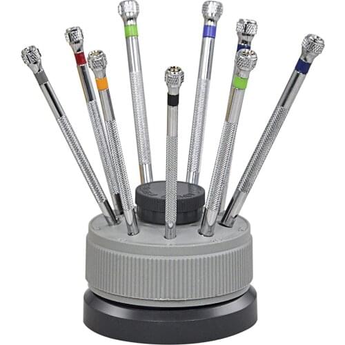 WSFS 9 colours Professional Watch Screwdrivers on Stand 0.5mm 0.6mm 0.8mm 1.0mm 1.2mm 1.4mm 1.6mm 2.0mm 2.5mm Screwdrivers