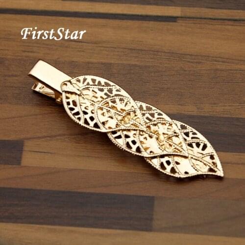 FirstStar Fashion Gold Hair Jewelry Hair Accessories Hollow Leaf Hair Barrette Alloy Hair Clip Pin For Women Girls