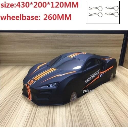 1/10 1:10 PVC Matte painted body shell for 1/10 RC hobby racing car 430mm*200mm wheelbase:260mm NO:S210721 for hsp rc car parts