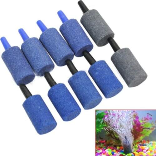 10pcs Aquarium Cylinder Shape Mineral Bubble Stone, Fish Tank Pump Oxygen Increasing Air Bubble Stone, Aeration Release Gadgets