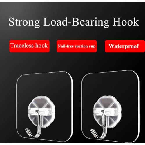 1-20Pcs Transparent Strong Self Adhesive Door Wall Hangers Hooks Suction Heavy Load Rack Cup Sucker For Kitchen Bathroom 6x6cm