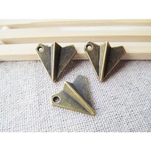 100pcs 19.00mmx17.00mm Antique Silver tone/Antique Bronze Paper Plane Pendant Charm/Finding,for Necklace,DIY Jewellry Accessory