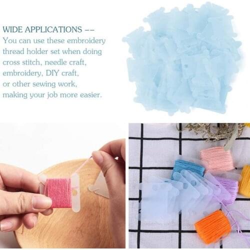 100Pcs/Set Floss Bobbins Lightweight DIY Plastic Stitch Organizer Holder Embroidery Craft Sewing Thread Boards for Home