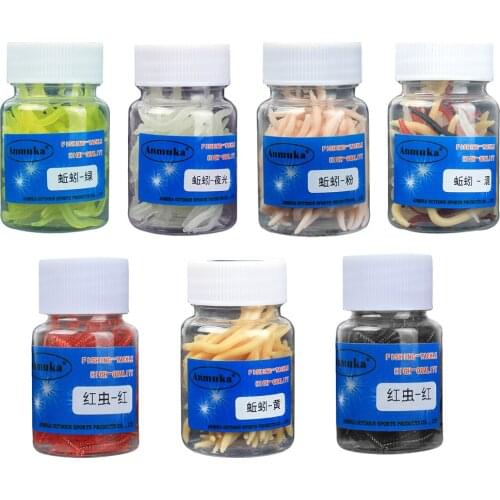 100pcs TPE Earthworm Bait Maggot Grub Soft Worm Fishing Lures 1.6inch With Box Fish Lures Fishing Tackle