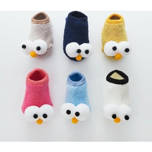 2Pair/lot 2018 Cute Big Eyes Baby Toddler Socks Non-slip Indoor Floor Socks