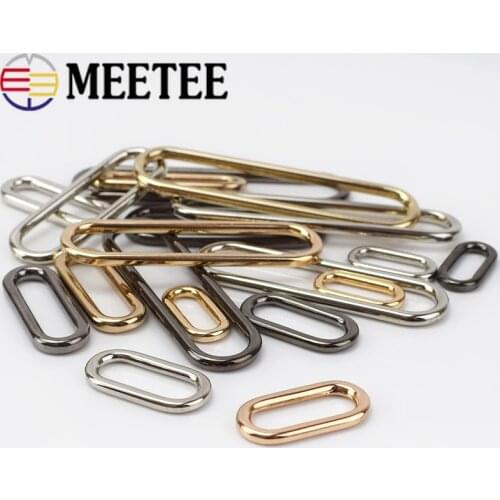 20pcs 15-60mm Oval Metal Buckles O Ring Strap Windbreaker Adjustment Buttons Hook Clasp DIY Garment Accessories