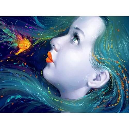 5D diamond painting Full square wall stickers haft diamentowy Cross stitch kit set Cuadros tools Cartoon Mosaic goldfish animal