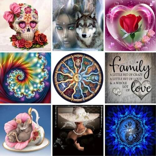 DIY 5D Diamond Painting Full Round Drill Rhinestones Cartoon Picture Diamond Embroidery Cross Stitch Wall Art Gift Home Decor