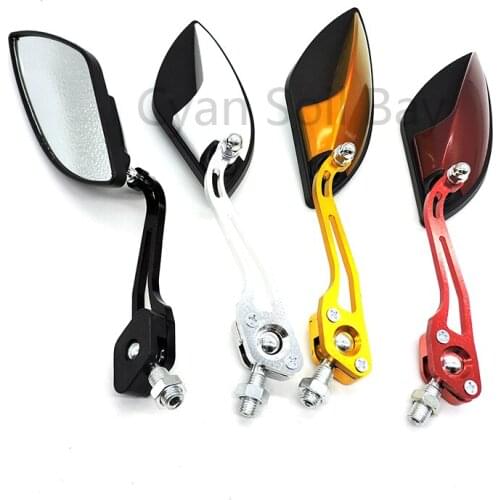 1 Pair 10mm Motorcycle Motorbike Scooter Side Rearview Mirrors 360 Degree Rotation Mirror Universal Motorcycle Rear View Mirrors