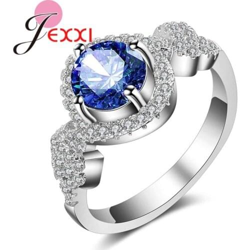 Brand 925 Sterling Silver Promise Rings Bijoux Femme Shinny Cubic Zircon 925 Sterling Silver Wedding Engagement Ring For Women
