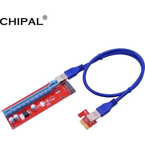 CHIPAL VER007S PCI Express PCIE PCI-E Riser Card 007 007S 1x to 16x Extender USB 3.0 Cable 15Pin SATA for Video Card