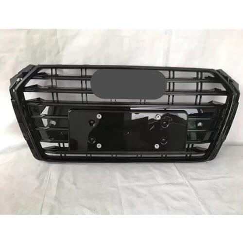 For S4 Style Front Sport Hex Mesh Honeycomb Hood Grill Gloss Black for Audi A4/S4 B9 2017-2019