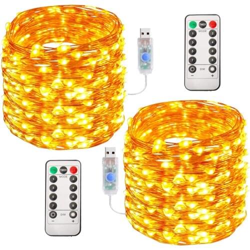 1/2/5/10M Copper Wire LED String Lights USB Power 8modes Holiday Christmas Fairy Garland For New Year Wedding Party Decoration