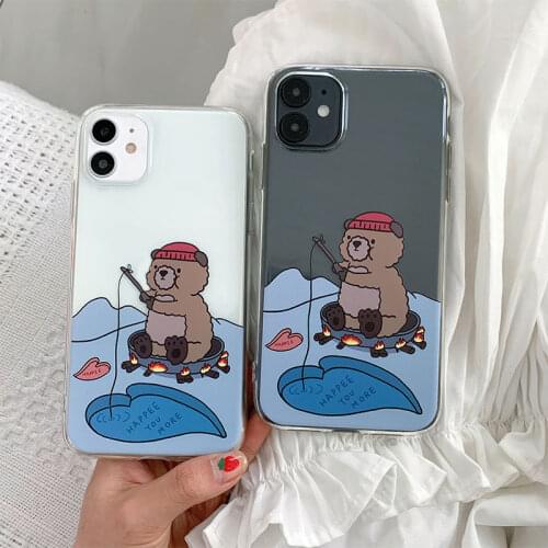 Cartoon Koala Phone Case For iPhone 11 12 Pro Max Soft Silicone Transparent Case For iPhone 8 7 Plus X XS Max XR Cover Coque
