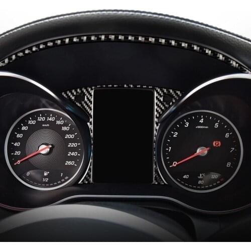 For Mercedes C Class W205 Carbon Fiber Dashboard Panel Cover Trim Sticker C180 C200 GLC Interior Accessories