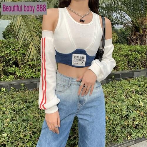 Meqeiss Autumn New Of Shoulder Top O-collar Women T-shirts 2020 Lady Elegant Full Sleeve White Tee Club Party Sexy Casual Shirt