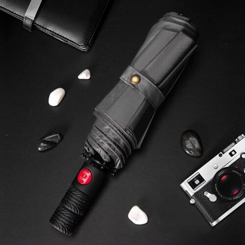 New Full Automatic Business Umbrella Three Folding Male Female Parasol Umbrella Rain Women Windproof Umbrella Men