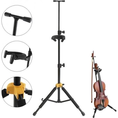 Portable Stand Folding Aluminum Alloy Floor Violin Ukulele Stand with Stable Tripod Holder
