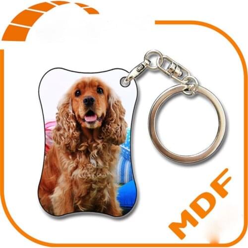 Blank consumables custom MDF Wood keychains for sublimation wholesales 30pcs/lot key chain for thermal transfer