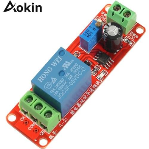 5V NE555 Timer Switch Adjustable Module DC 5V Delay Relay Shield Timing CPU 0-10S 0 to 10 Second 2200W Time Delay Relay Module