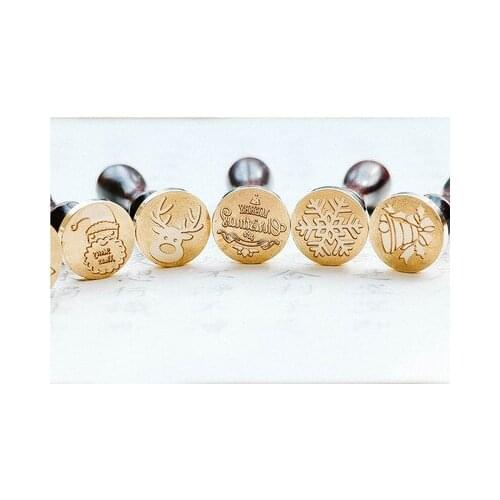 Christmas handle Stamp Head Custom Wax Seal Heads Stamps Postage Journal Package Wedding Gifts Envelope Handmade Tools