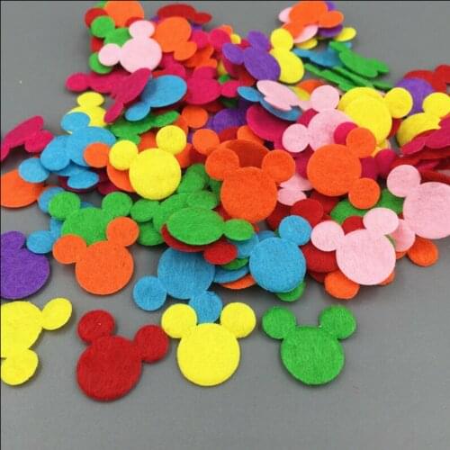 DIY 200PCS Mickey head Die Cut Felt Circle Mixed Colors Cardmaking decoration Crafts 17mm
