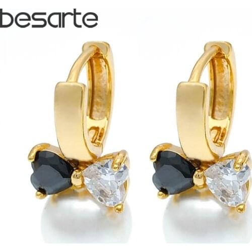 Black Heart Pearls Earrings Women Gift Gold Hoop Earings Korean Jewelry Orecchini Perle Aretes Perla Inci Parels Oorbellen E0310