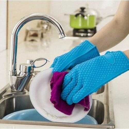 Silicone Kitchen Microwave Oven Glove Heat Insulation BBQ Gloves Anti-scald Grill Oven Gloves Baking Tools