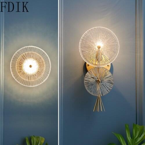 Modern Led Wall Lamps Glass Wall Sconce Indoor Lighting for Living Room Bedroom Mirror Home Decor Loft Room Decor Lights Fixture