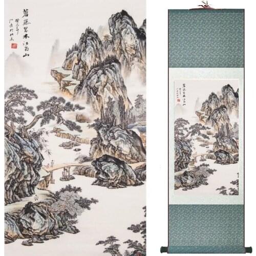 Old fashion painting landscape art painting Chinese traditional art painting China ink painting20190813009