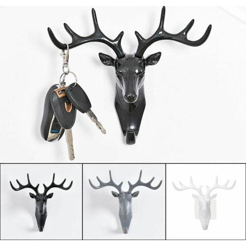 Room Decoration Deer Horn Wall Mounted Hanging Hook Self Adhesive DIY Hanger Rack Bag Key Holder